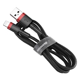 Baseus Cafule USB for iPhone 2.4A 2m gyorstöltő adatkábel, piros/fekete