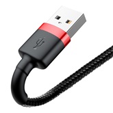 Baseus Cafule USB- iPhone adat/töltőkábel 1.5A , 2m, piros-fekete