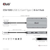 Club3D USB-C 8-1 HUB DUAL HDMI