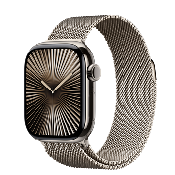 Apple Watch S10 Cellular 42mm Natural Titanium Case with Natural Milanese Loop