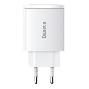 Baseus Compact Quick Charger 2U+C 30W hálózati gyorstöltő, fehér