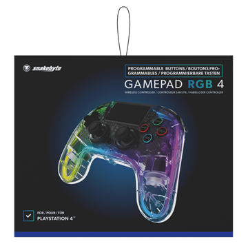 Snakebyte PS4 GamePad RGB 4 - vezeték nélküli kontroller - átlátszó