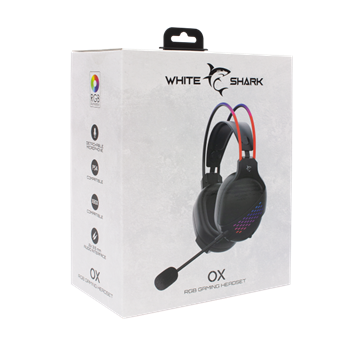 White Shark GH-2140 OX/RGB gamer fejhallgató mikrofonnal - fekete