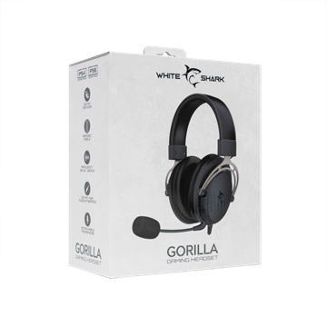 White Shark GH-2341B/G GORILLA  gamer fejhallgató mikrofonnal - fekete/ezüst