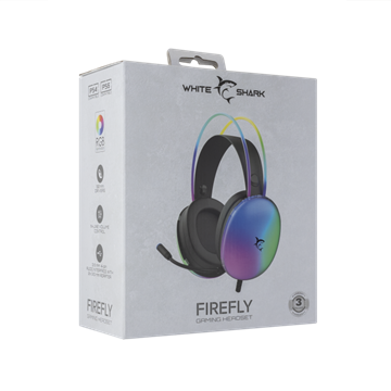 White Shark GH-2342-B FIREFLY gamer fejhallgató mikrofonnal - fekete