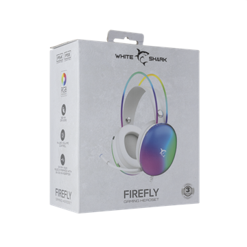 White Shark GH-2342-W FIREFLY gamer fejhallgató mikrofonnal - fehér