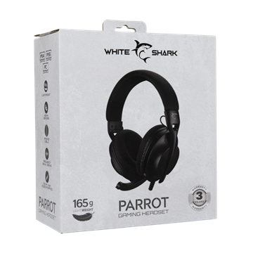 White Shark GH-2440B PARROT gamer fejhallgató mikrofonnal - fekete