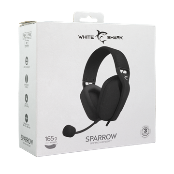 White Shark GH-2443B SPARROW gamer fejhallgató mikrofonnal - fekete