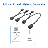 Akasa RGB LED elosztó - 1in6 - AK-CBLD13-85BK