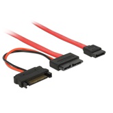 Delock 84800 slimSATA anya > SATA 7pin + SATA 15pin kábel - 0,3m