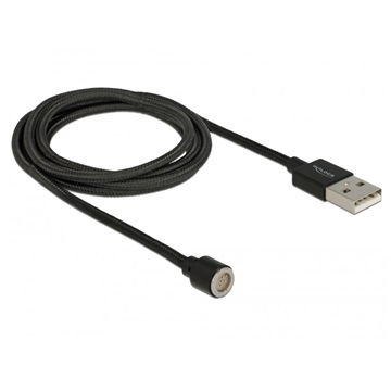 Delock 85724 Mágneses USB adat- és töltőkábel fekete - 1,1 m