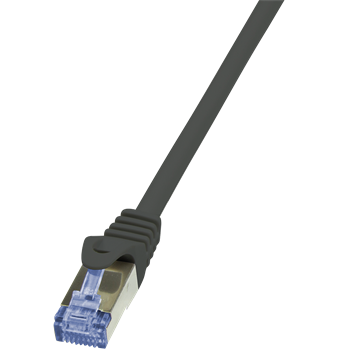 LogiLink CQ3023S Cat6A S/FTP lapos patch kábel - Fekete - 0,5m