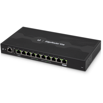 Ubiquiti EdgeRouter 10X, gigabites, 10x RJ45, 1xPoE kimenet