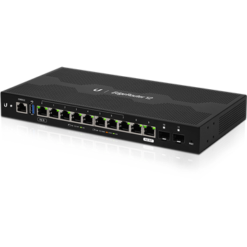 Ubiquiti EdgeRouter 12, gigabites, 10x RJ45, 1x PoE, 2xSFP