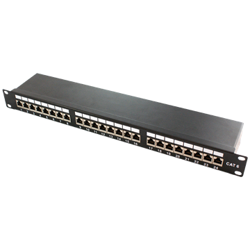 LogiLink NP0048 STP Cat6 24port patch panel - Fekete