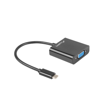 Lanberg USB-C(M) 3.1->VGA(F) adapter kábel 15cm fekete