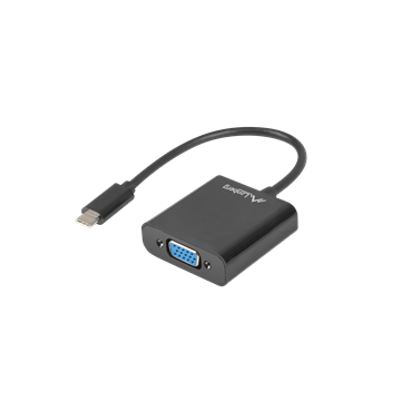 Lanberg USB-C(M) 3.1->VGA(F) adapter kábel 15cm fekete