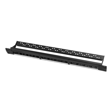 LogiLink 19" patch panel 24 Keystone jack csatlakozóhoz, 1U, terheletlen, fekete