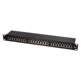 LogiLink Cat.6 patch panel 24-port 19" STP, fekete, EconLine