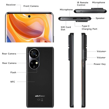 Ulefone Note 17 Pro  - 6.78" AMOLED, Octa Core, 4G (12+256GB) Mobiltelefon - Fekete