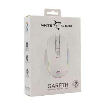 White Shark GM-5009W GARETH vezetékes gamer egér - RGB - fehér