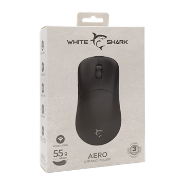 White Shark WGM-5015B AERO vezeték nélküli gamer egér - fekete