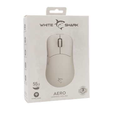 White Shark WGM-5015W AERO vezeték nélküli gamer egér - fehér