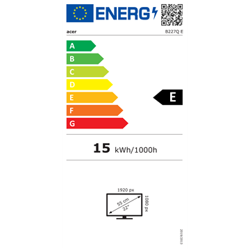 Acer 21.5" Vero B227QEbmiprzxv ZeroFrame FreeSync Pivot - IPS - 100Hz | 3 év garancia |