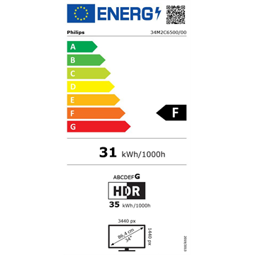 Philips 34" 334M2C6500/00 monitor - QD-OLED