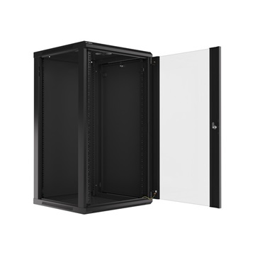 Lanberg 19" fali rack szekrény 22U/600X600 lapraszerelt, fekete V2