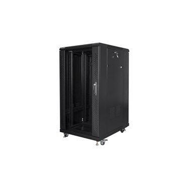 Lanberg 19" szabadon álló rack szekrény 22U/600X800 lapraszerelt, fekete