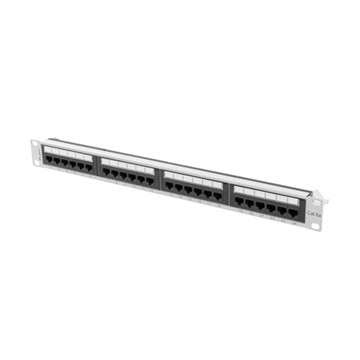 Lanberg Patch panel 24 port 1U 19" CAT.6a UTP, szürke