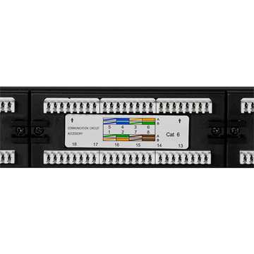 LogiLink Cat.6 patch panel 24-portos, árnyékolatlan, 19" rackbe, fekete