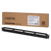 LogiLink Cat.6 patch panel 24-portos, árnyékolatlan, 19" rackbe, fekete