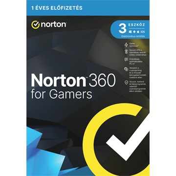 Norton 360 Gamer - 21418946 - 50GB HU 1 felhasználó, 3 eszköz/1 év, dobozos