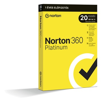 Norton 360 Platinum - 21428042 - 100GB HU 1 felhasználó, 20 eszköz/1 év, dobozos